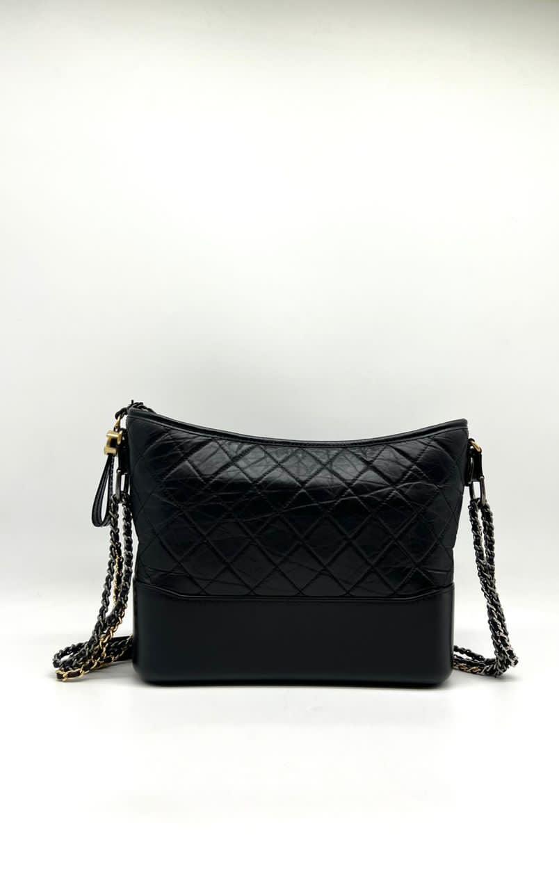 FAST DEAL CHANEL Calfskin Quilted Medium Gabrielle Hobo Black - Reeluxs 