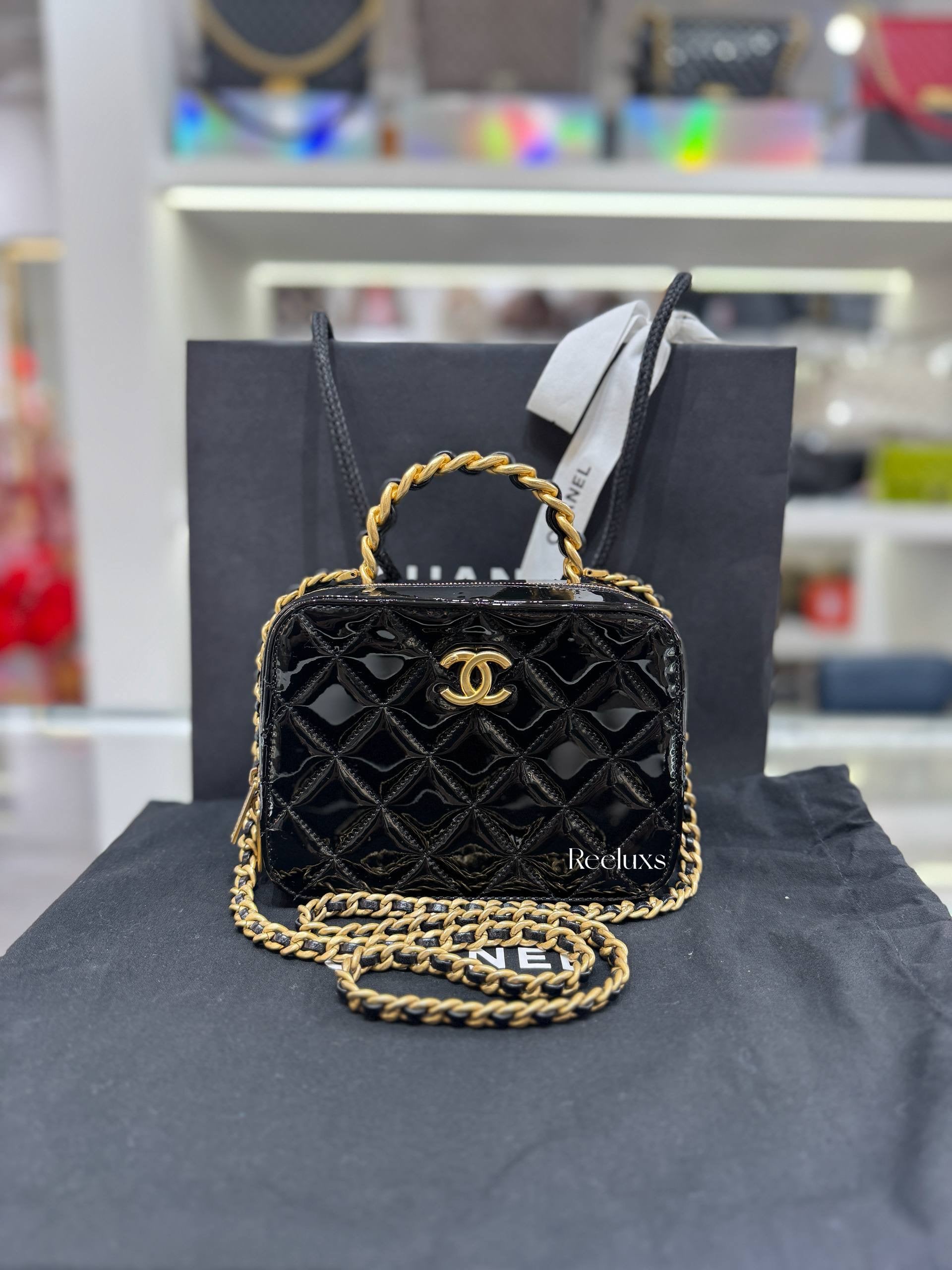 CHANEL Small Patent Vanity Case
