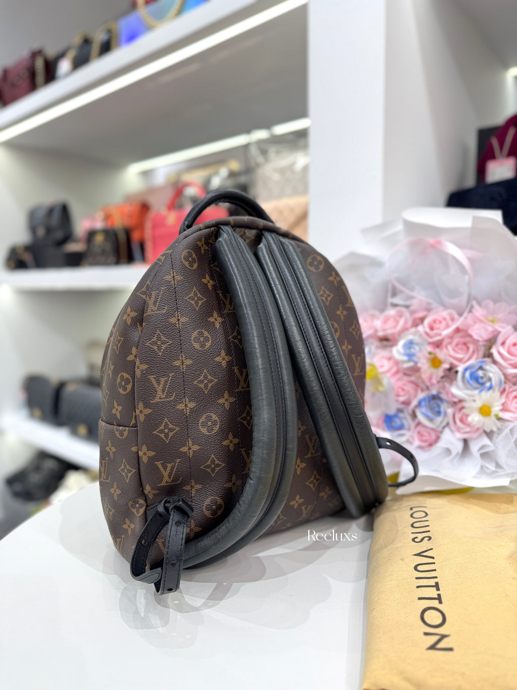 LOUIS VUITTON Palm Springs MM Backpack Monogram Coated Canvas
