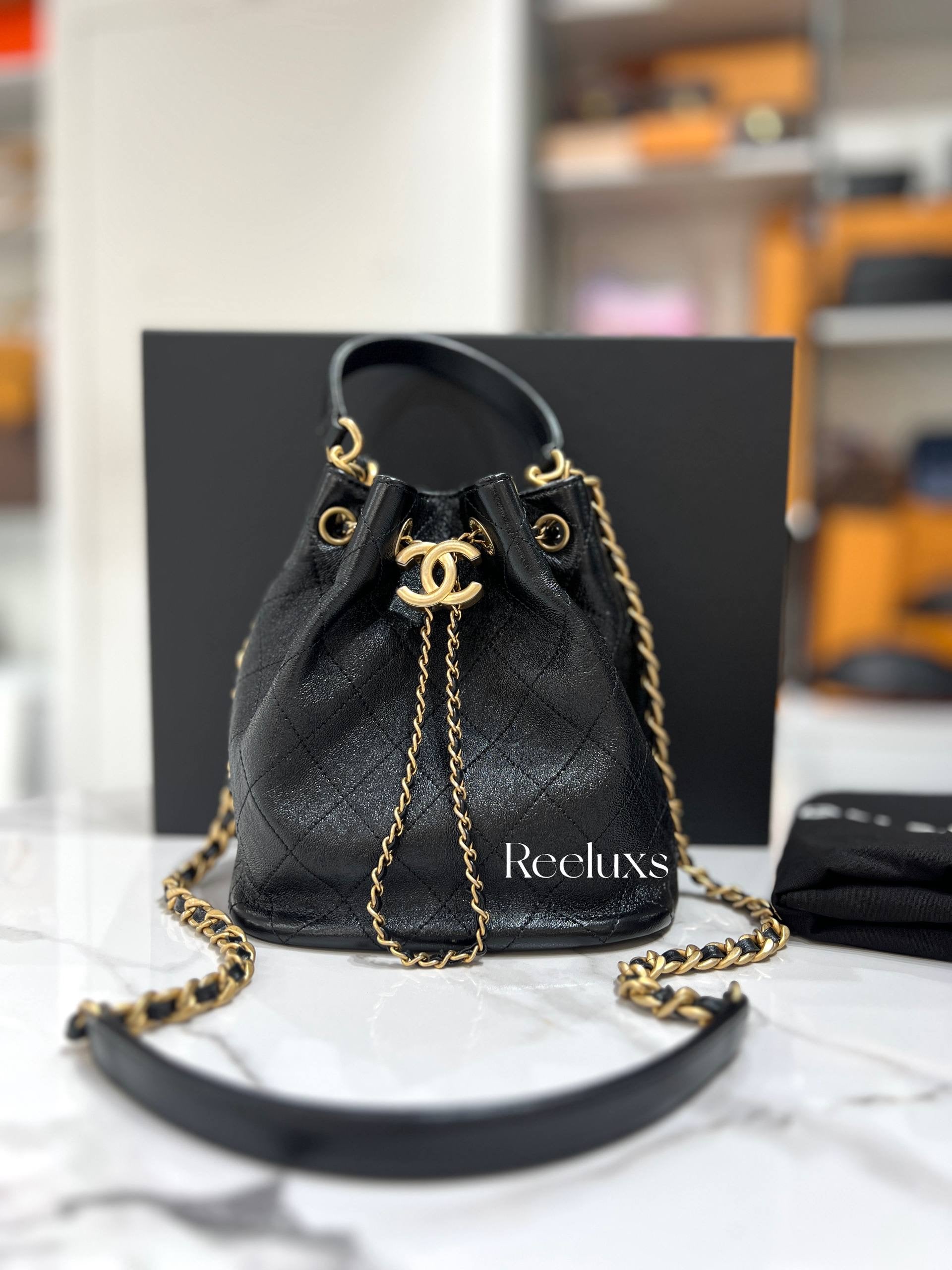 CHANEL Drawstring Bucket Bag