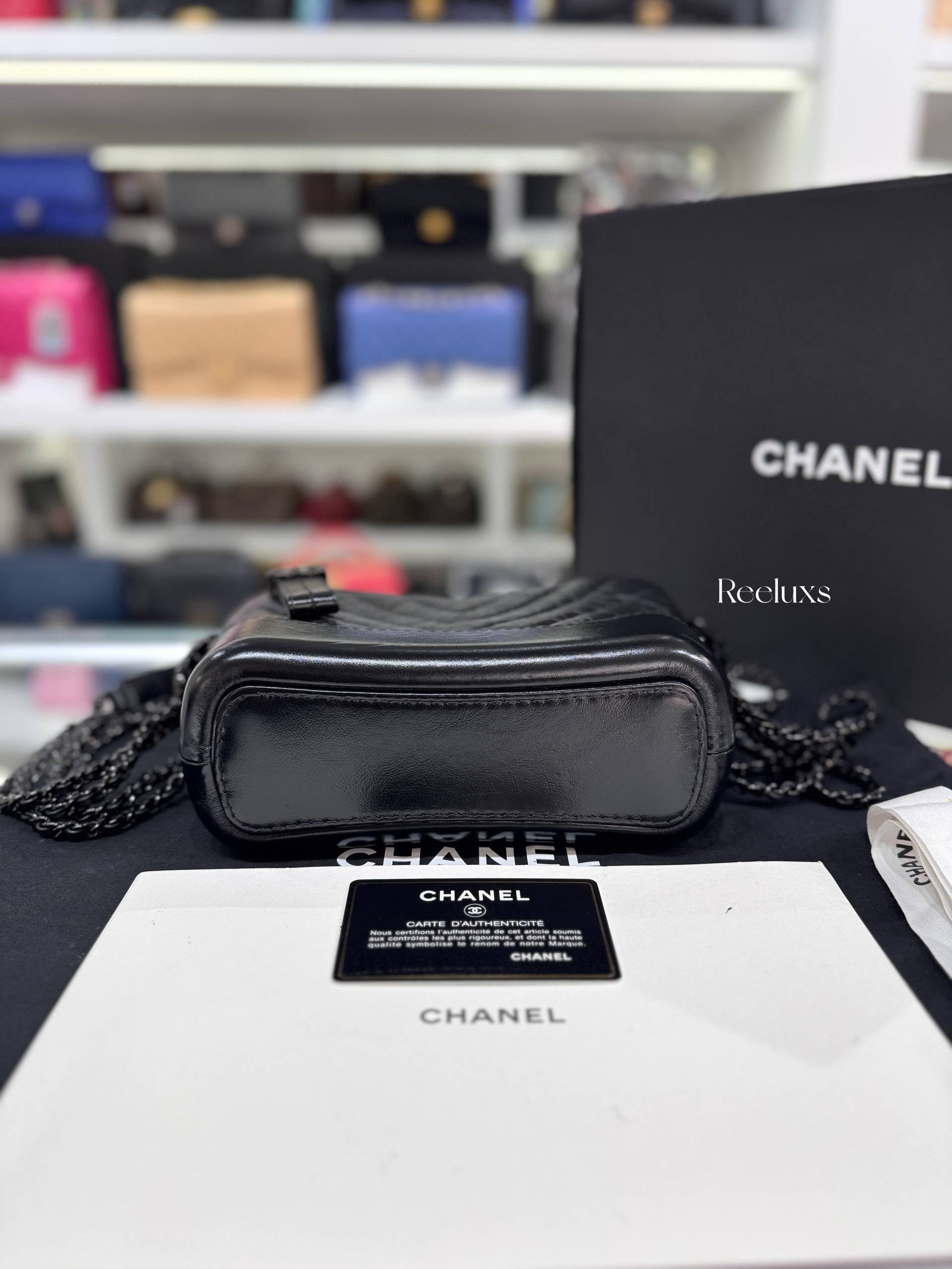CHANEL Small Hobo Bag Lamb Black