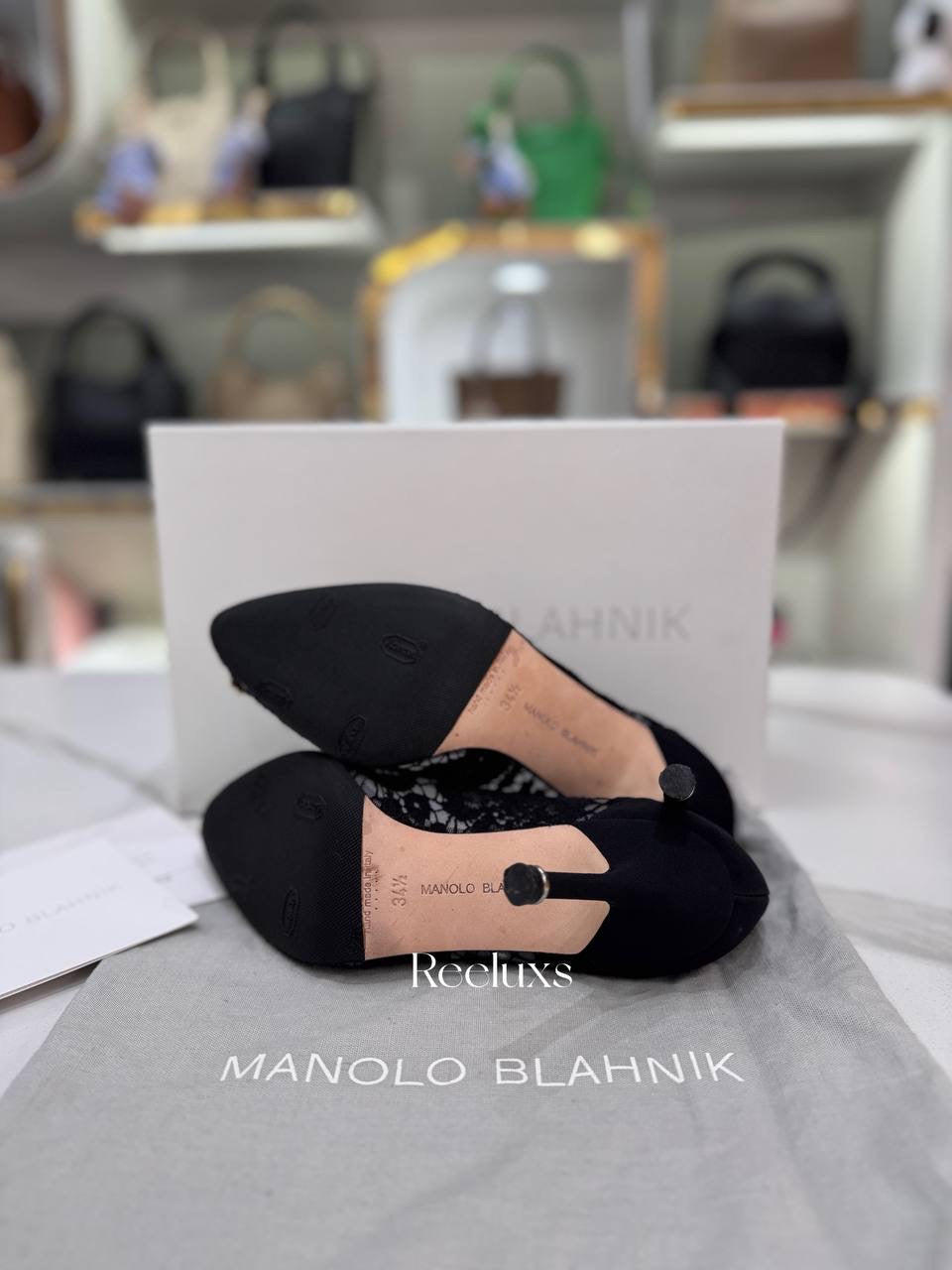 MANOLO BLAHNIK Hangisi Lace Pumps