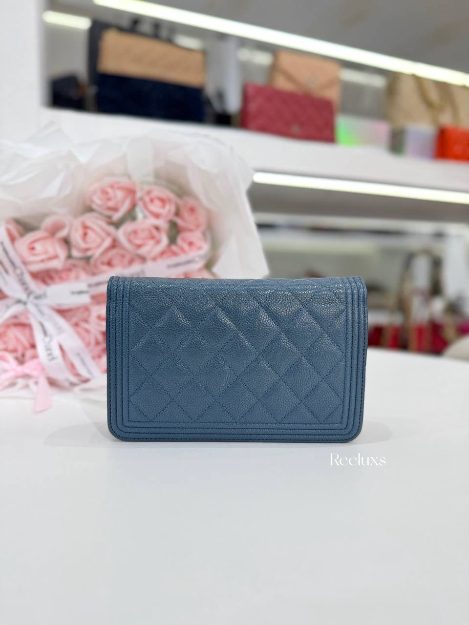 CHANEL Caviar Quilted Boy Wallet On Chain ( WOC )