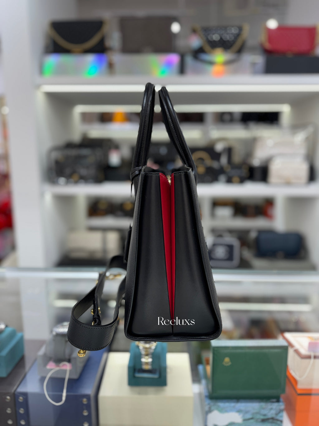 PRADA Saffiano Cuir City Bibliotheque Large Tote