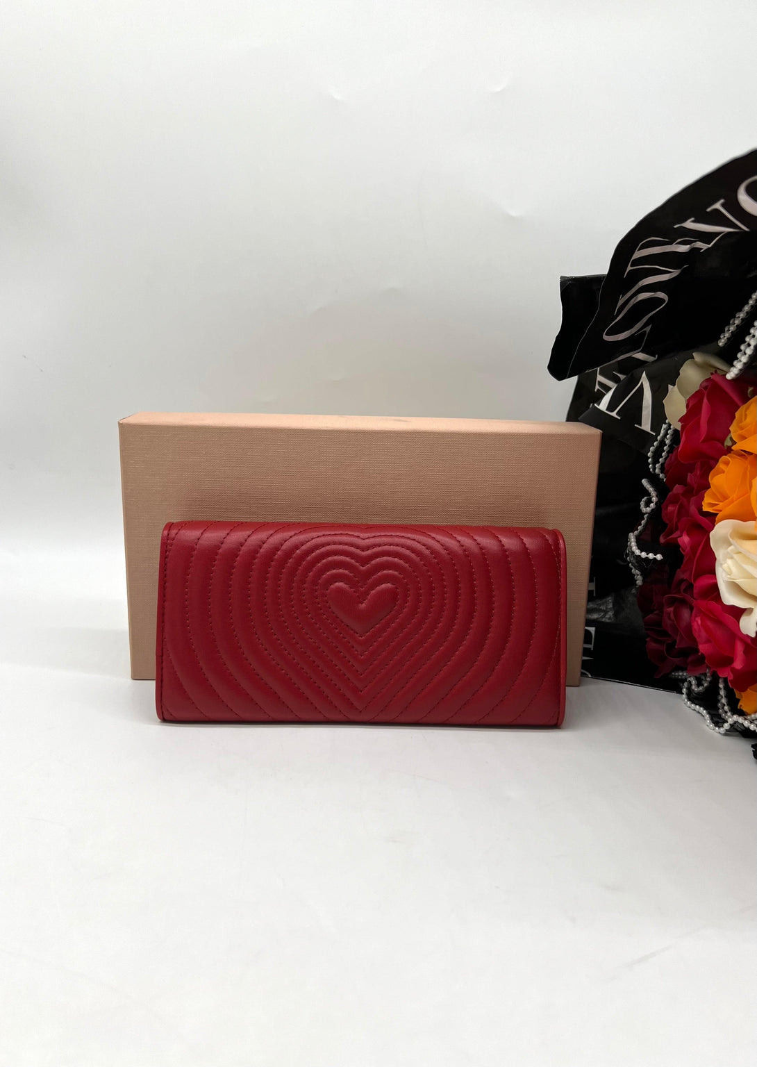 MIU MIU Red Leather Long Wallet - Reeluxs 