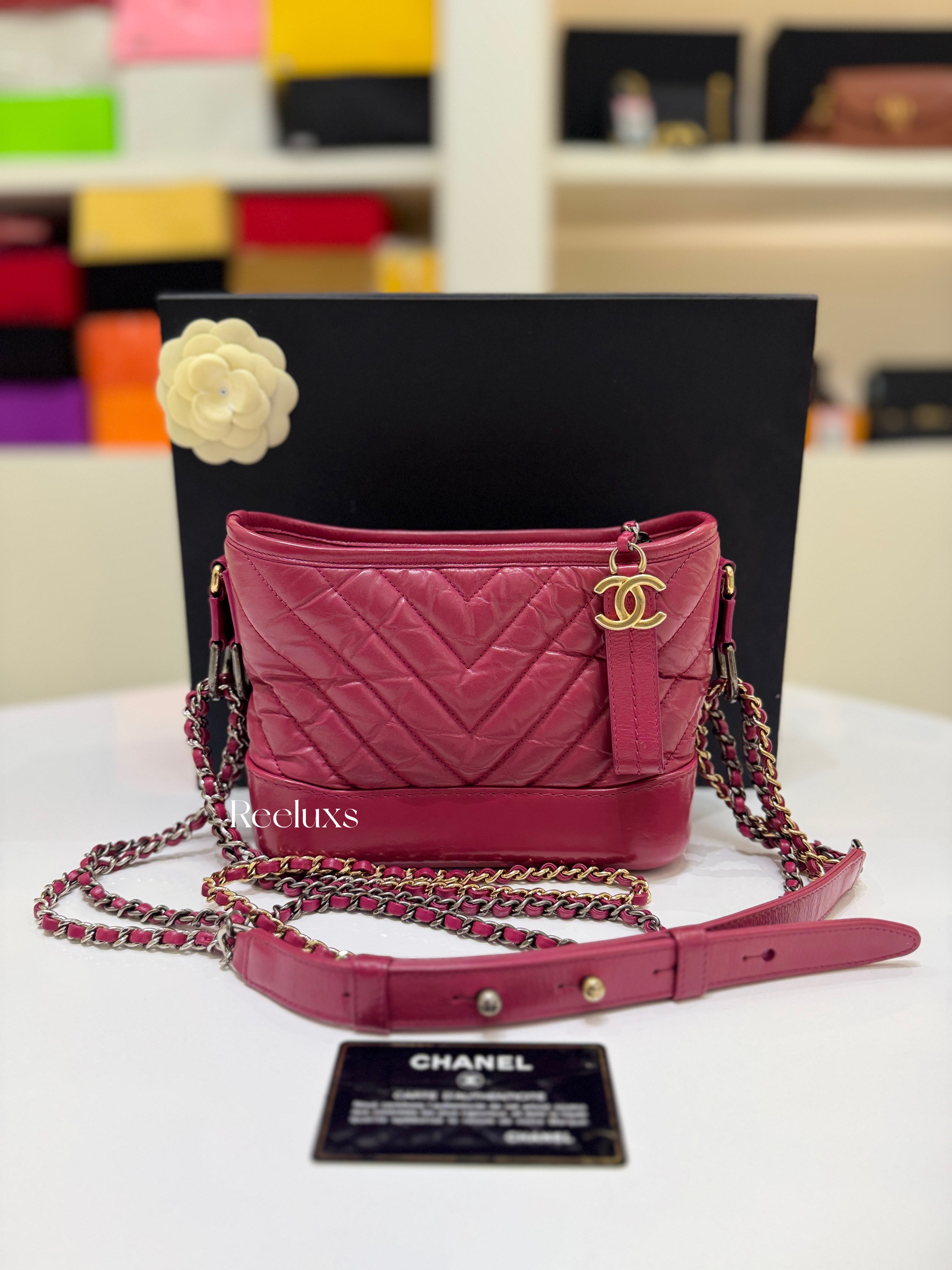 CHANEL Pink Quilted Leather Small Gabrielle Hobo Bag