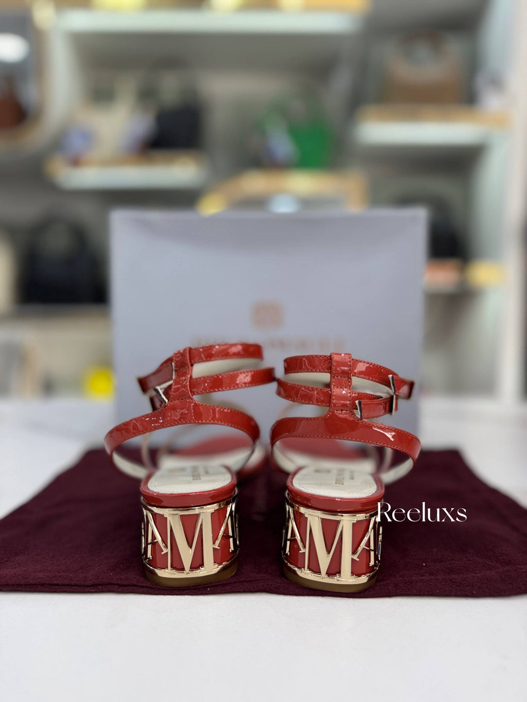 BRUNO MAGLI Red Patent Leather Strappy High-heel Sandals