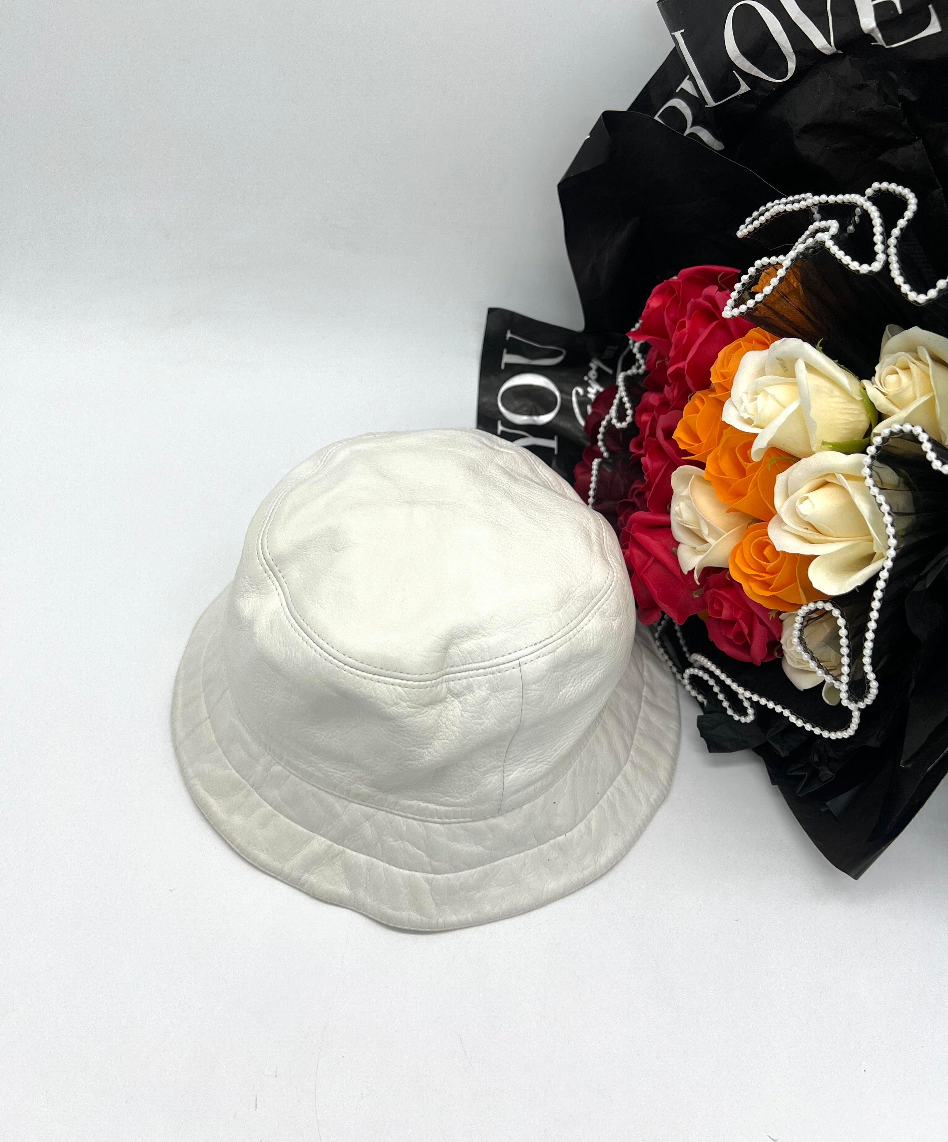 LOUIS VUITTON Bucket Hat Leather White - Reeluxs 