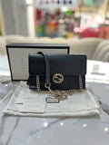 GUCCI Icon GG Interlocking Wallet On Chain Black