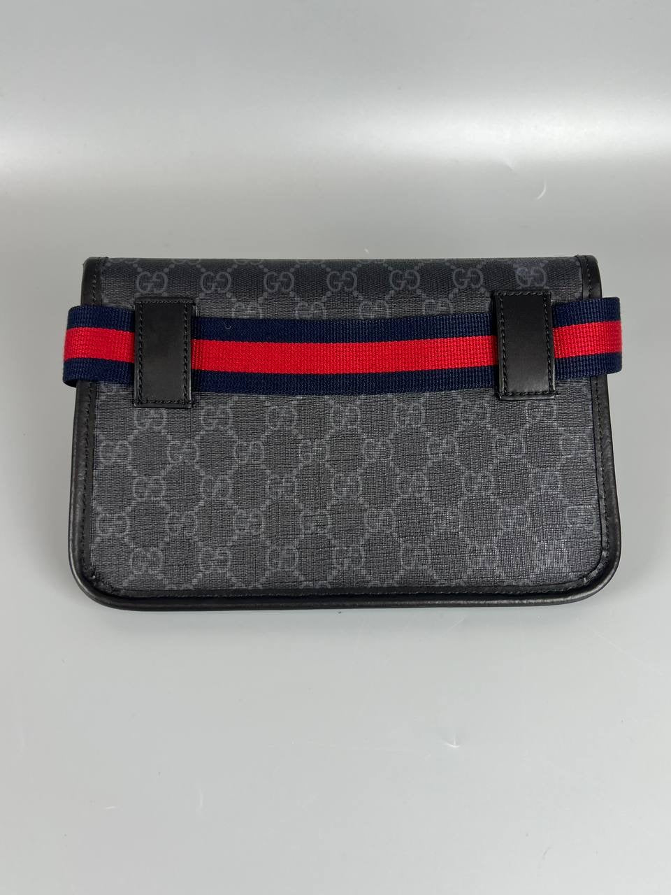 GUCCI Belt Bag In Black GG Superme Canvas