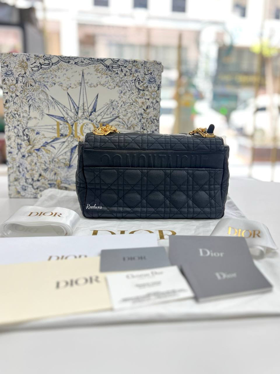 DIOR Black Caro Medium Crossbody Bag For Lady - Full Set