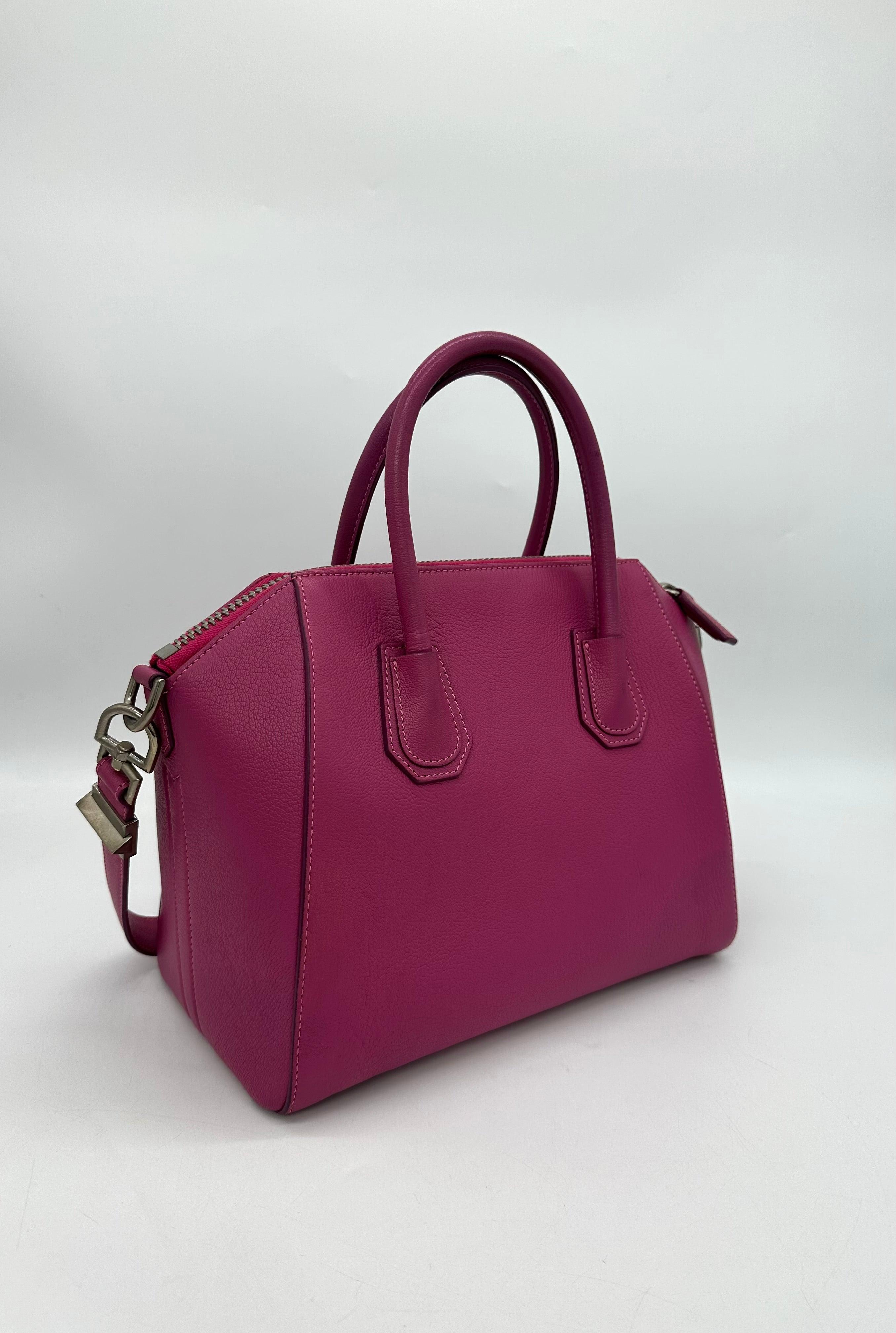 GIVENCHY Magenta Leather Small Antigona Satchel - Reeluxs 