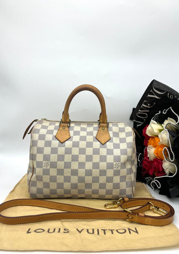 LOUIS VUITTON Speedy 25 Damier Azur Handbag - Reeluxs 