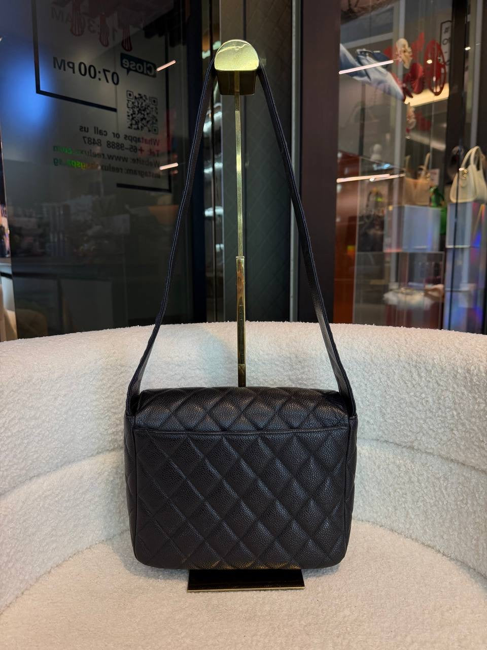 Chanel Classic Flap bag in black caviar leather