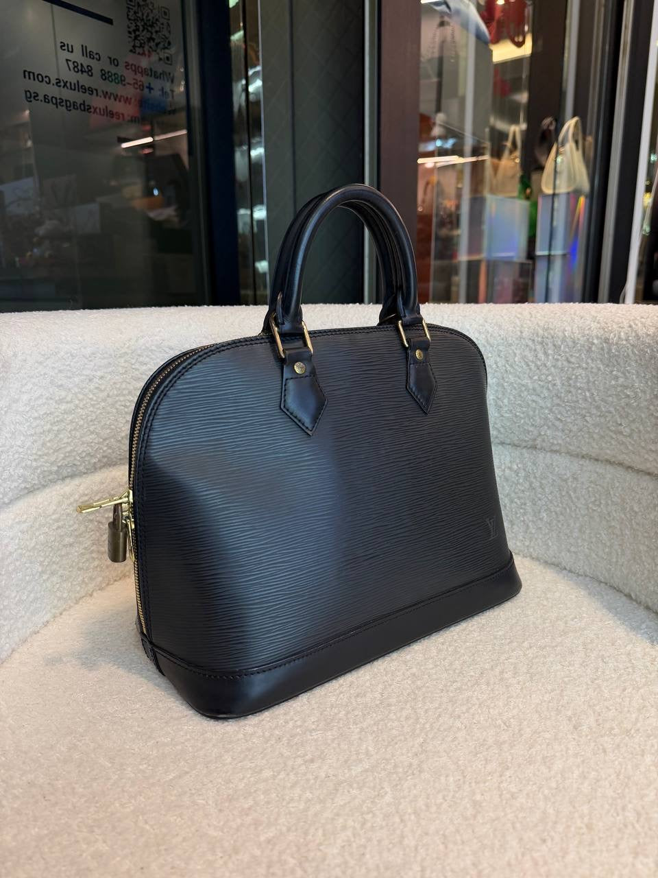 Louis Vuitton Alma PM Handbag Epi Leather Black