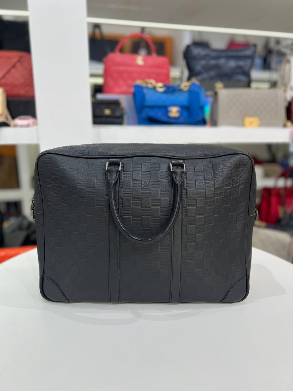 LOUIS VUITTON LV Porte-Documents Voyage Black Damier Infini Leather Briefcase