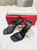 FULL SET FERRAGAMO Aglalia Leather Gancini- Heel Sandals Size 7 1/2