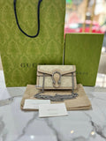 ‼️Sold‼️ GUCCI Beige & White Dionysus Super Mini Crossbody Wallet On Chain