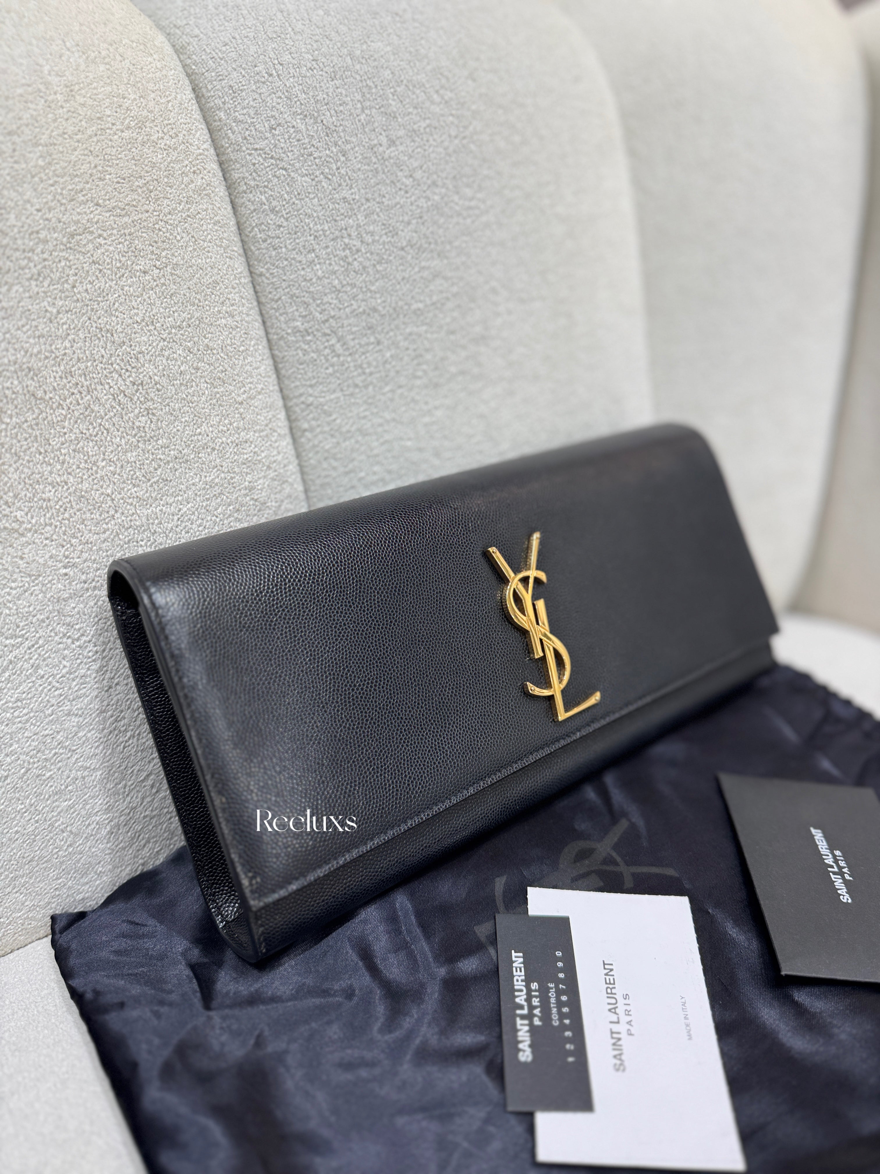 YVES SAINT LAURENT YSL Kate Black Clutch Bag
