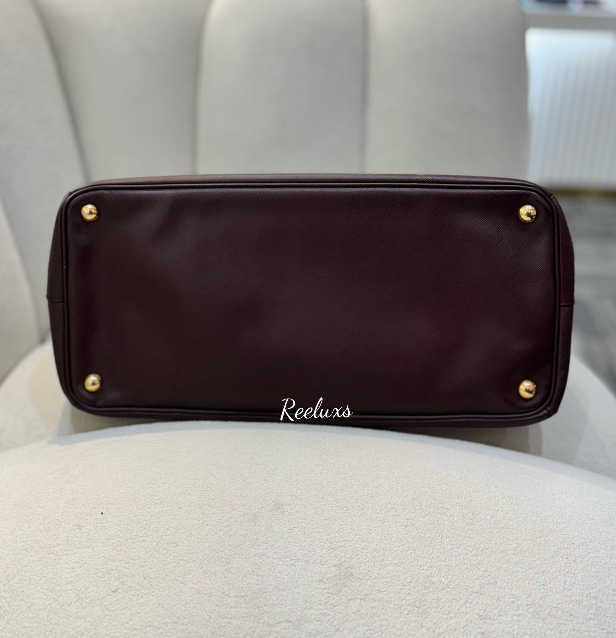 PRADA  Saffiano Maroon Tote Bag