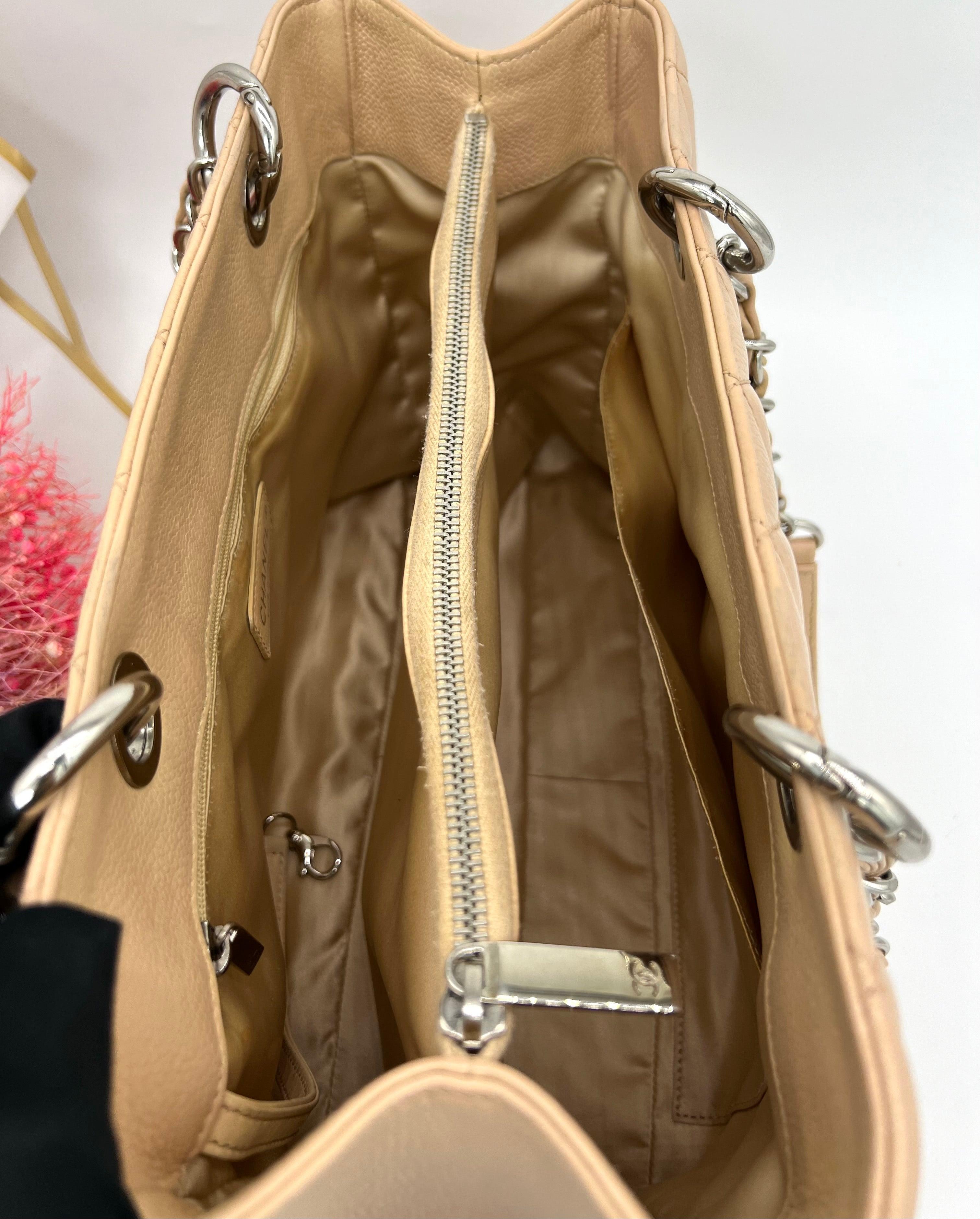 CHANEL GST Beige Silver Hardware - Reeluxs 