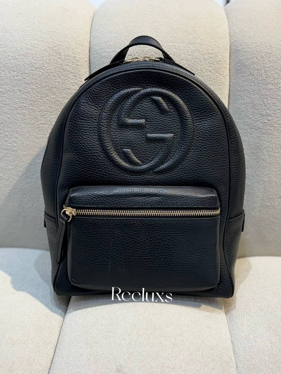GUCCI Soho Leather Chain Backpack