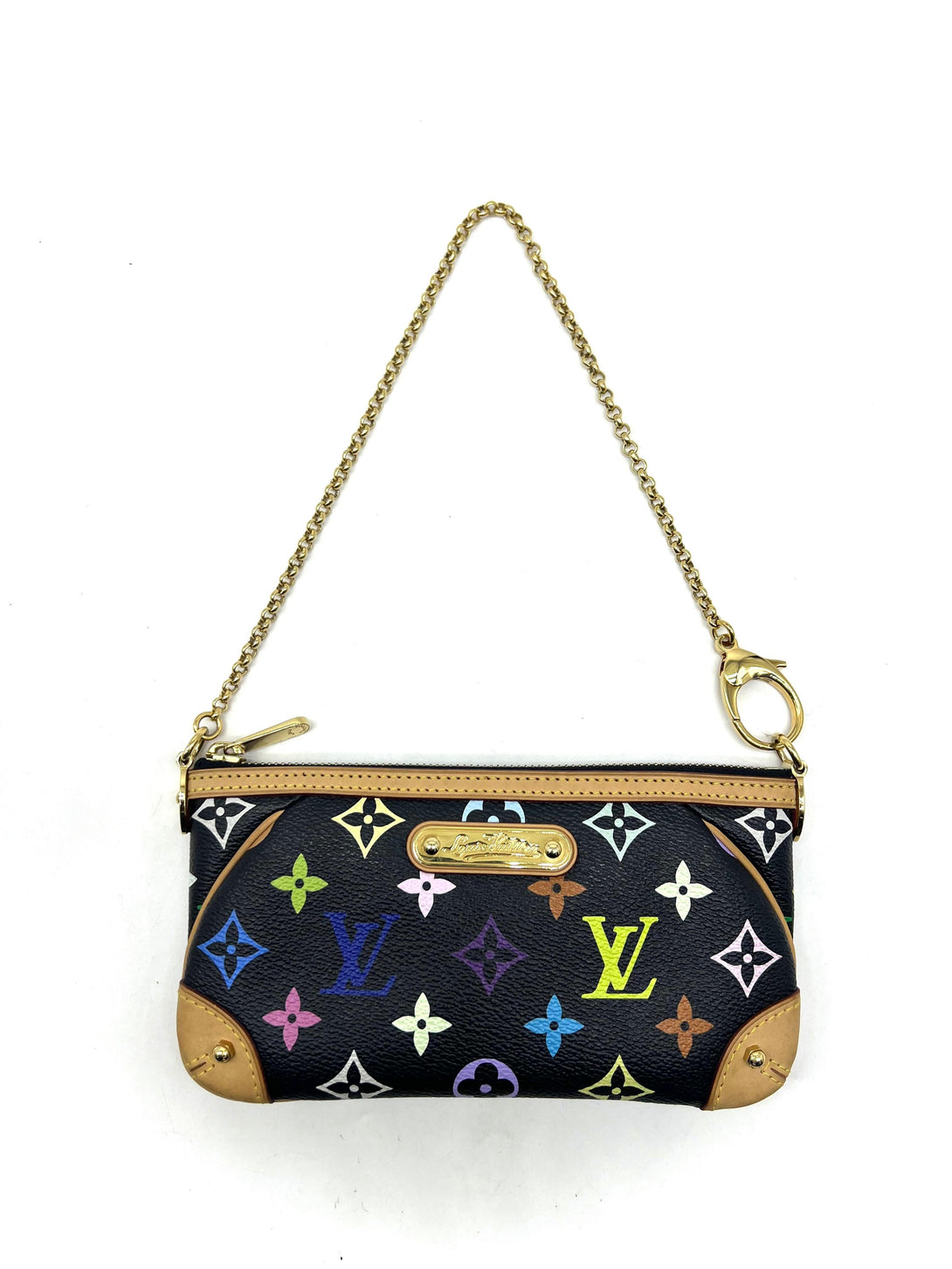 LOUIS VUITTON Black Monogram Multicolore Milla MM Pochette Bag - Reeluxs 