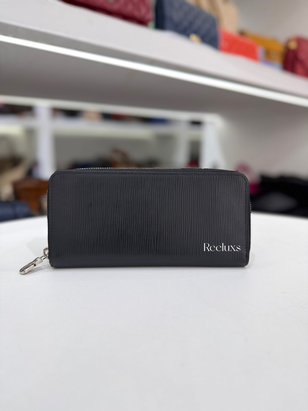 LOUIS VUITTON Zippy Wallet Verticle Black Epi Leather