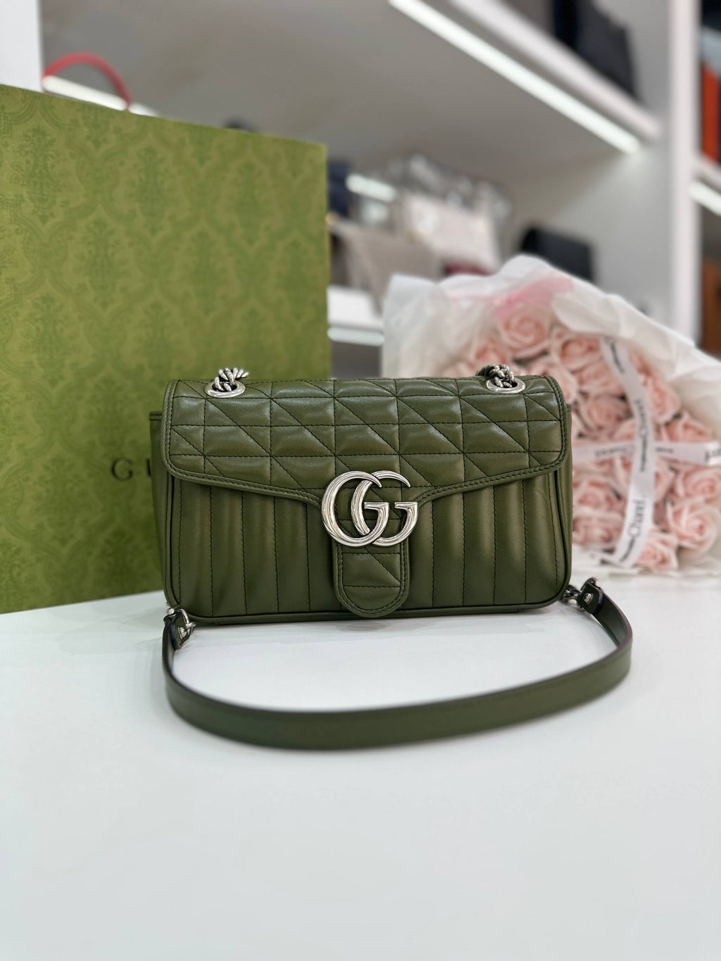 Gucci GG Marmont Small Matelassé Shoulder Bag