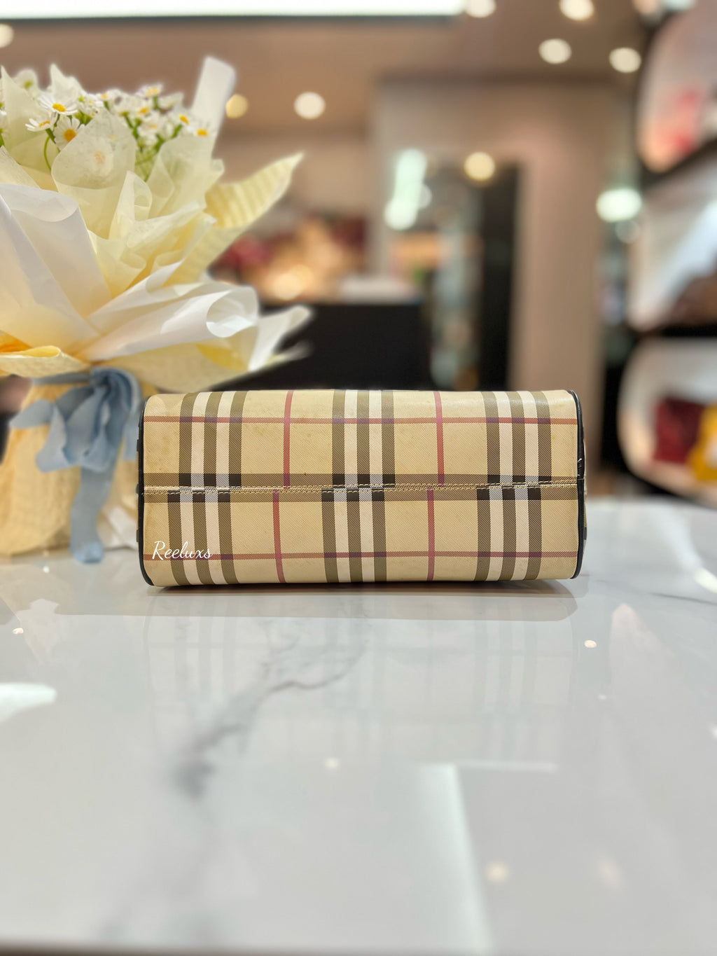 BURBERRY Nova Check Boston Bag Small Satchel