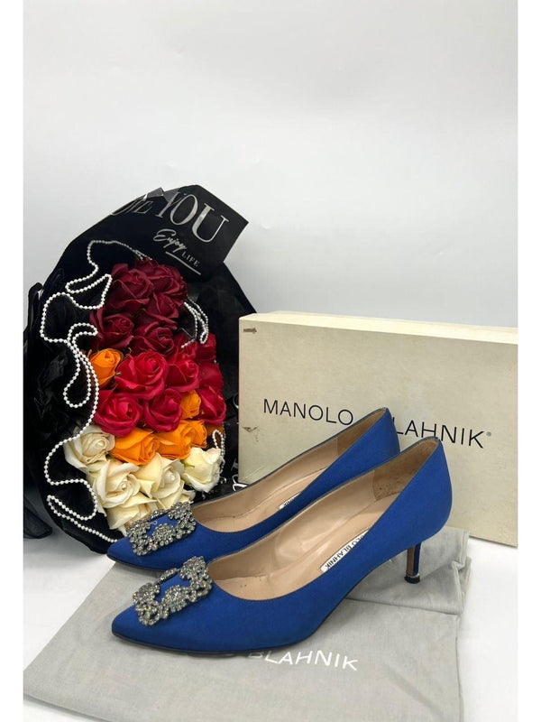 MANOLO BLAHNIK&nbsp; Satin Heels In Blue Women’s Fashion - Reeluxs 