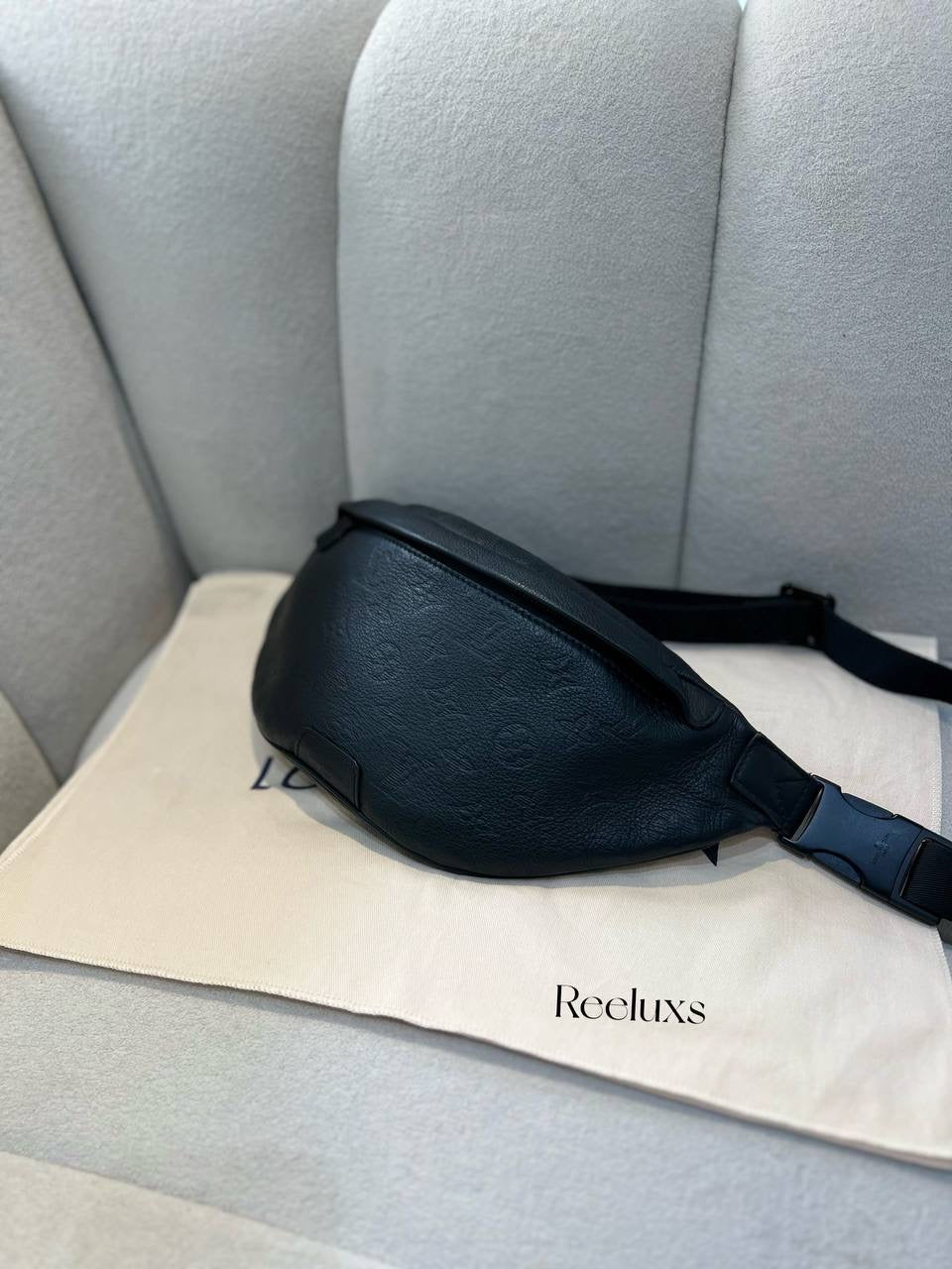 FullSet LOUIS VUITTON LV NFC Discovery Belt Bag Black Leather Bum Bag