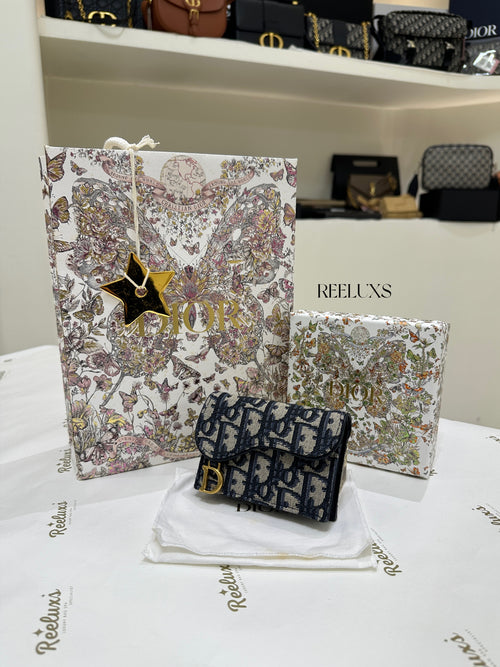 CHRISTIAN DIOR Saddle Bloom Card Holder