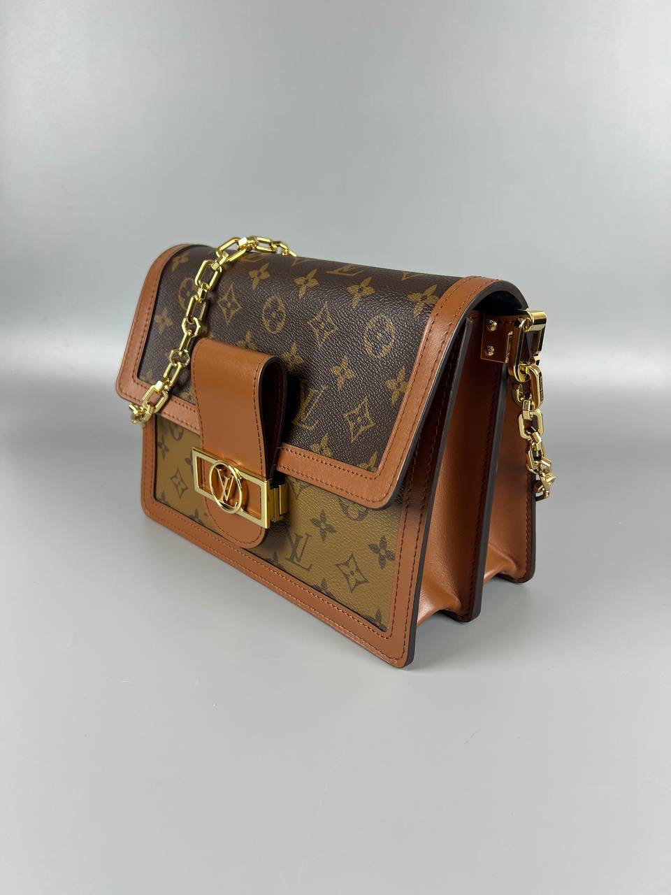 2024 Micrcochip LOUIS VUITTON DAUPHINE LV MM Other Monogram Canvas Handbag Microchip Full Set