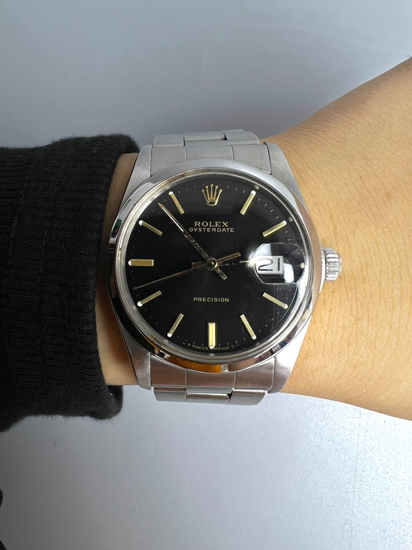 ROLEX Oysterdate Precision Black Dial 34mm Unisex Watch