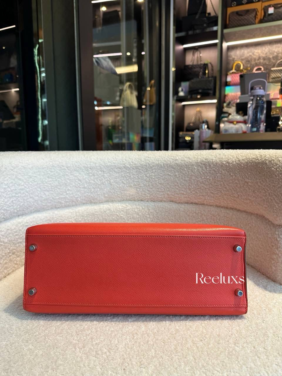 HERMES Capucine Epsom Kelly Sellier 32 Palladium Hardware