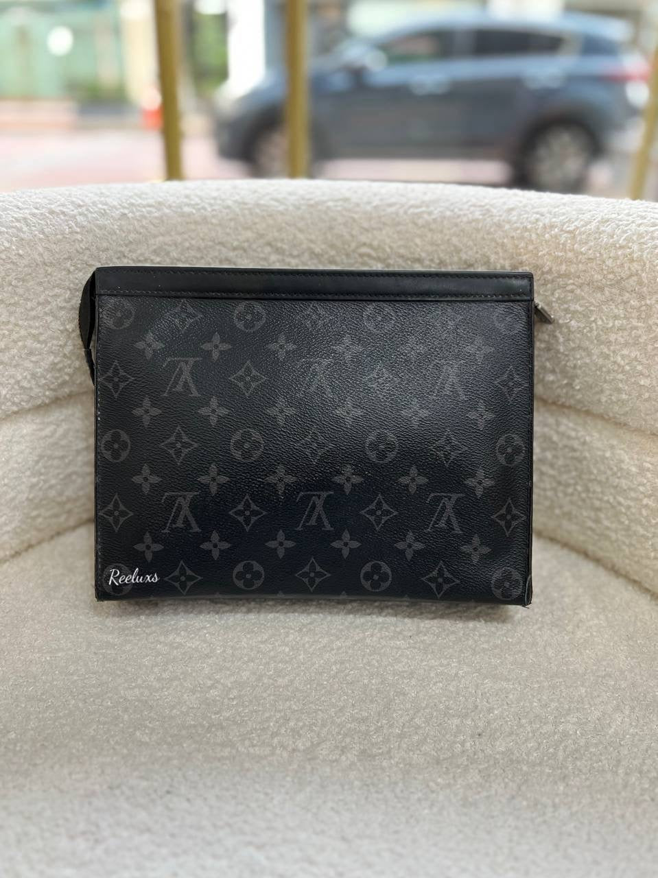 LOUIS VUITTON LV Monogram Eclipse Pochette Voyage MM Cluth Bag