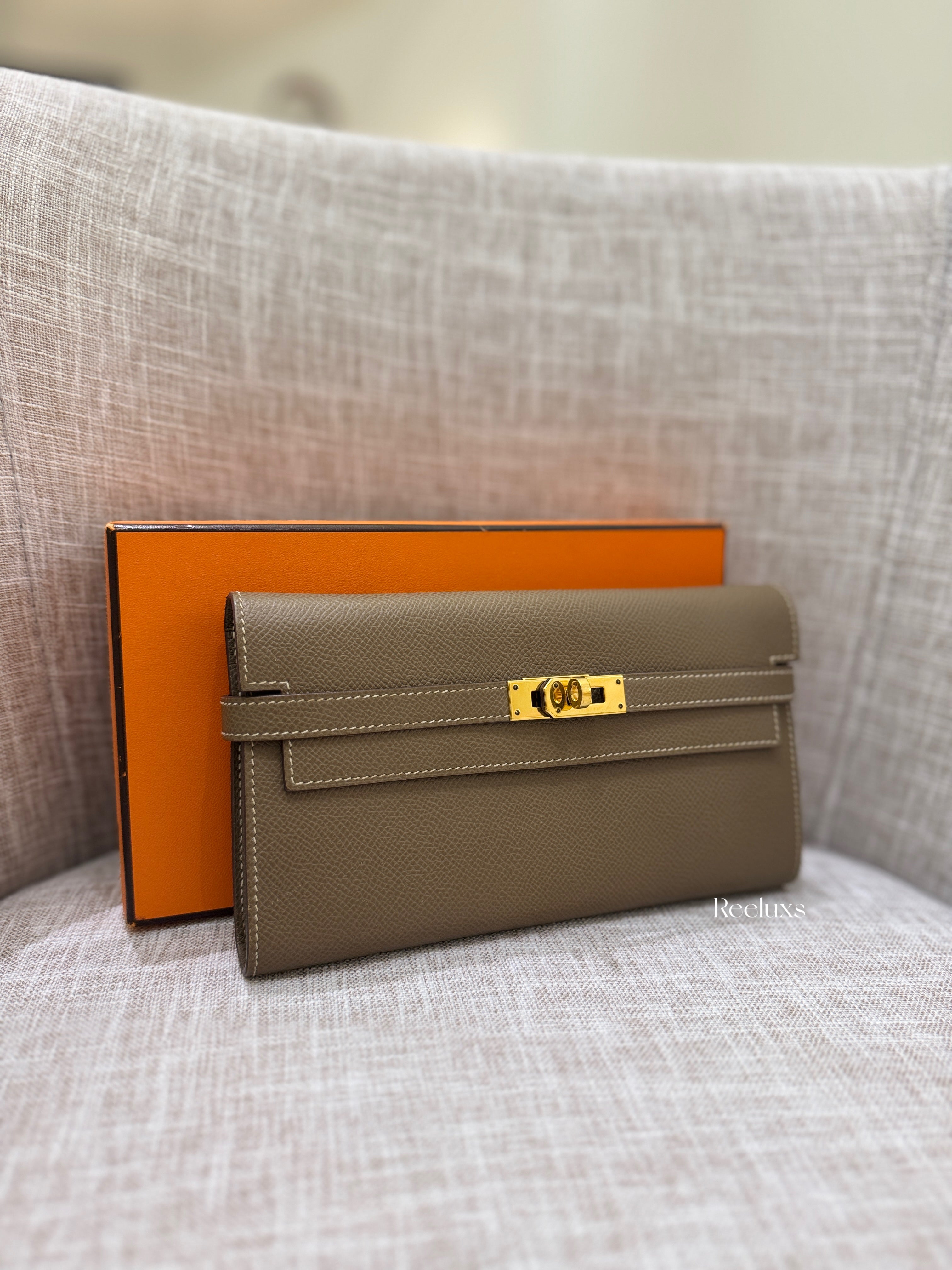 HERMÈS KELLY Classic To Go Wallet In The Shade Etoupe