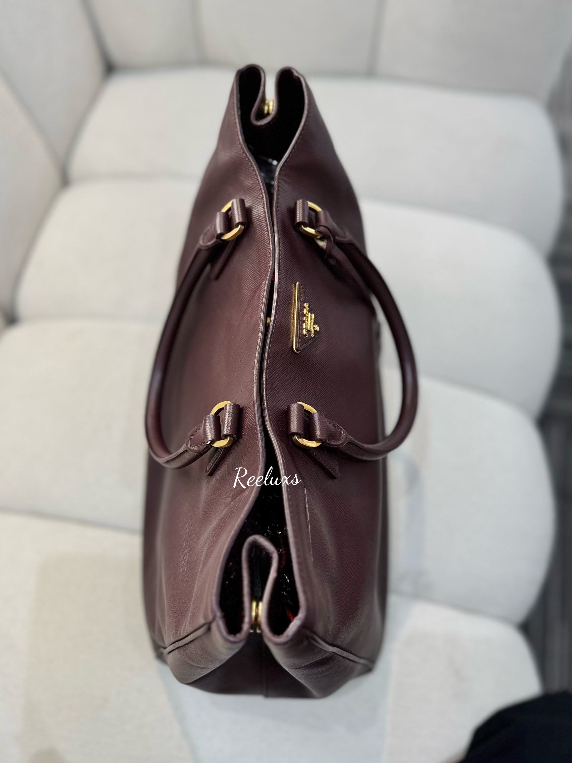 PRADA  Saffiano Maroon Tote Bag