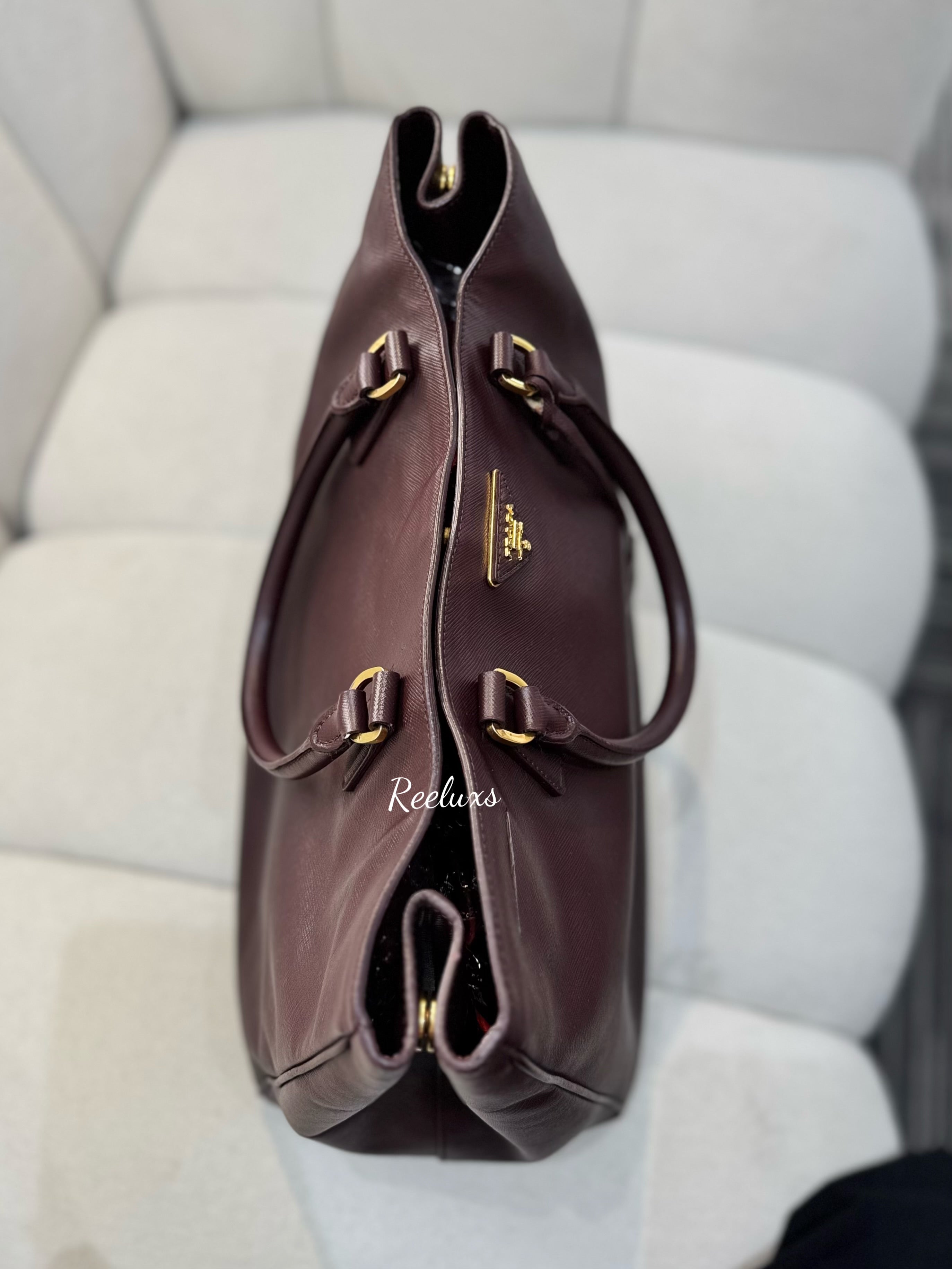 PRADA  Saffiano Maroon Tote Bag