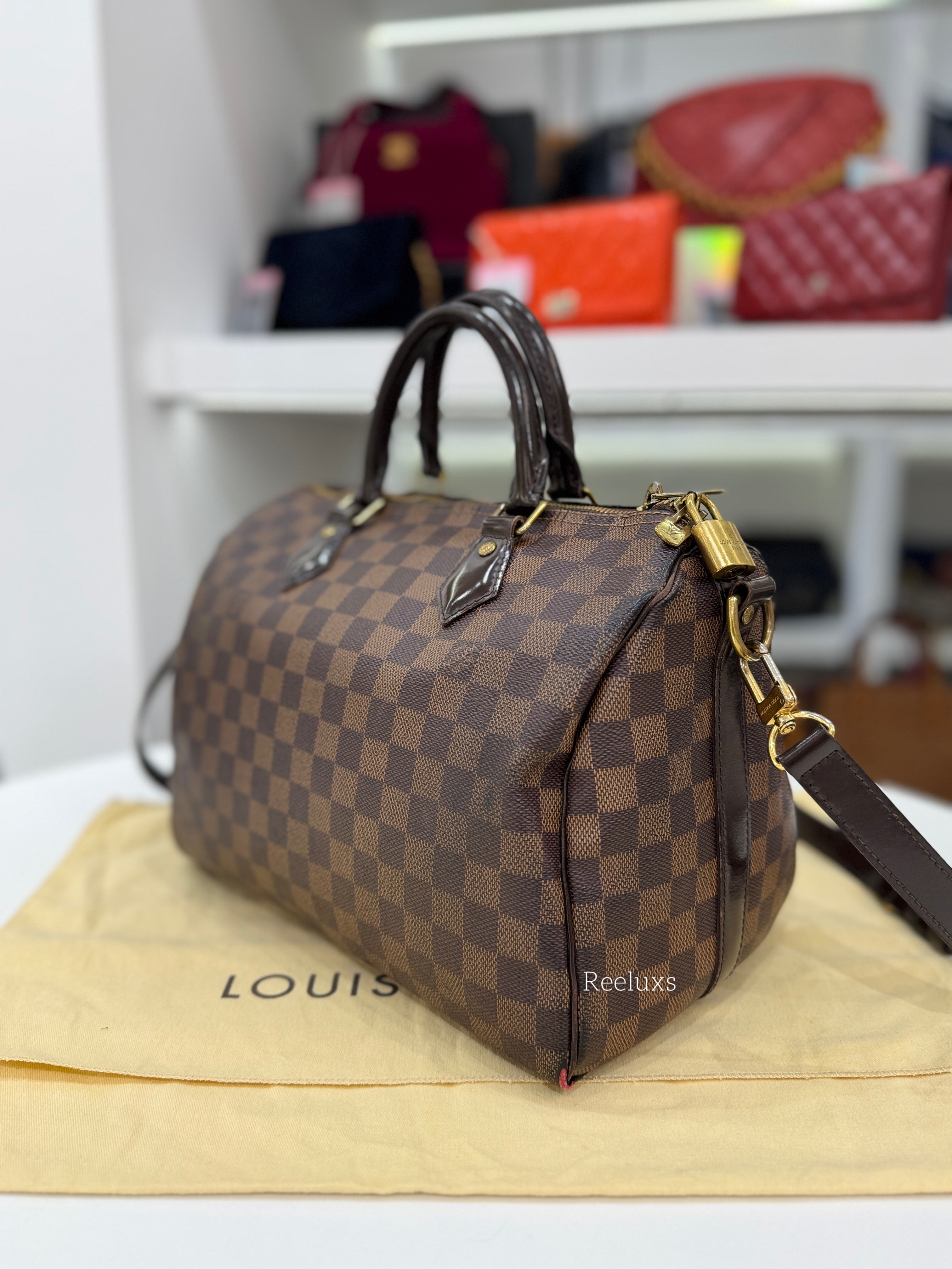 LOUIS VUITTON LV Speedy Bandoulière 30 Damier Ebene Canvas