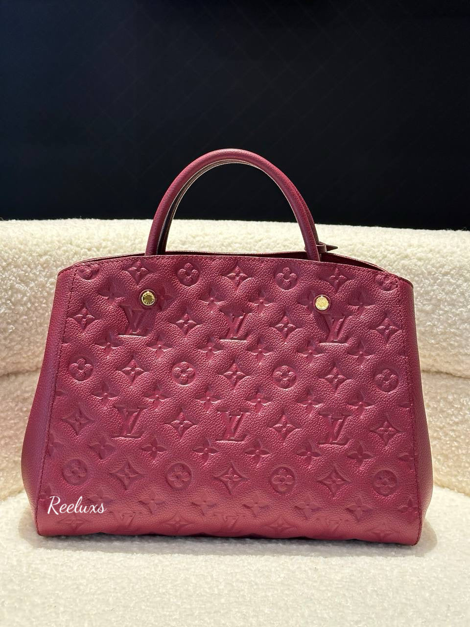 LOUIS VUITTON LV Monogram Montaigne MM Leather Hand Bag / Shoulder Bag