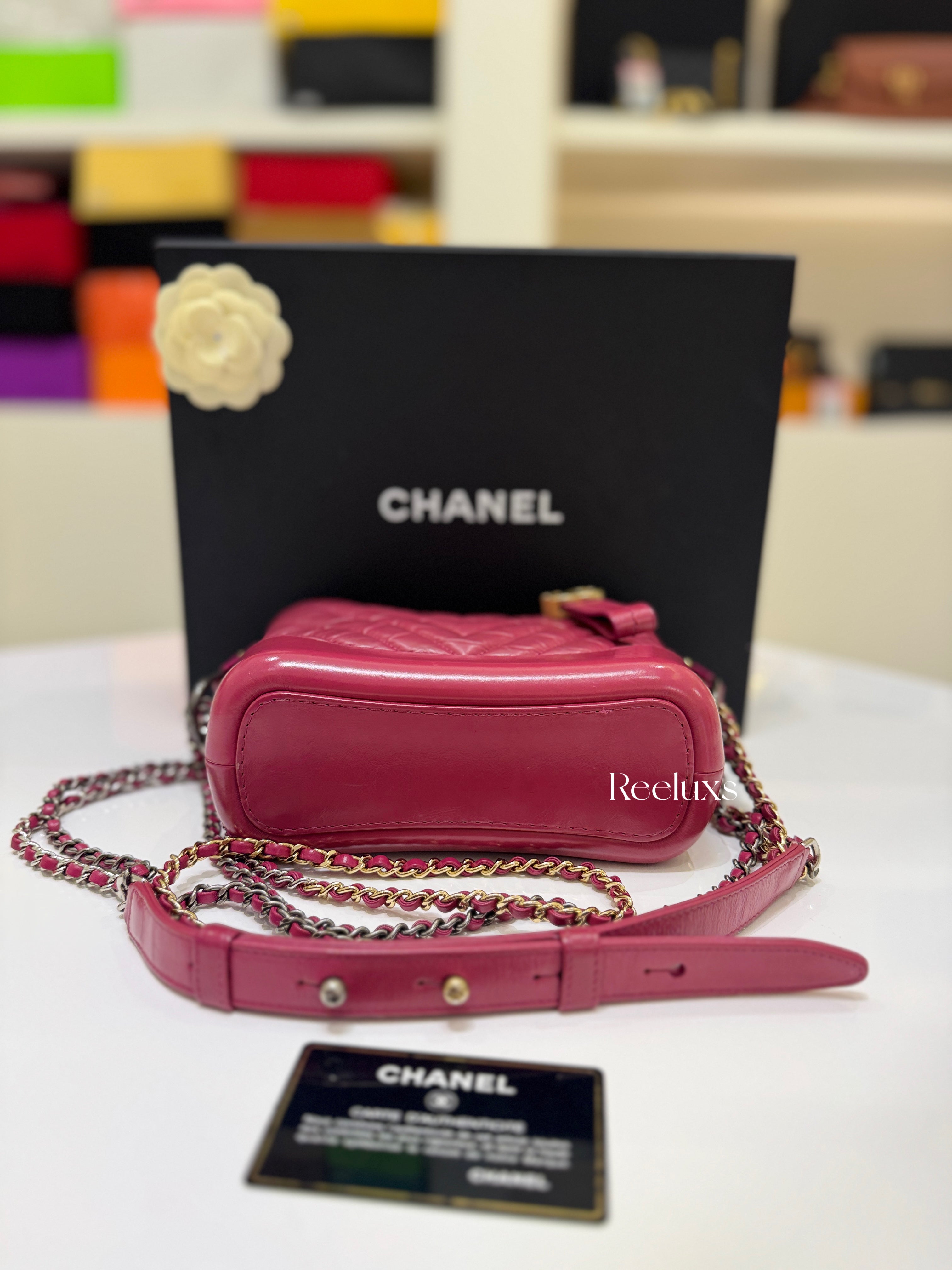CHANEL Pink Quilted Leather Small Gabrielle Hobo Bag
