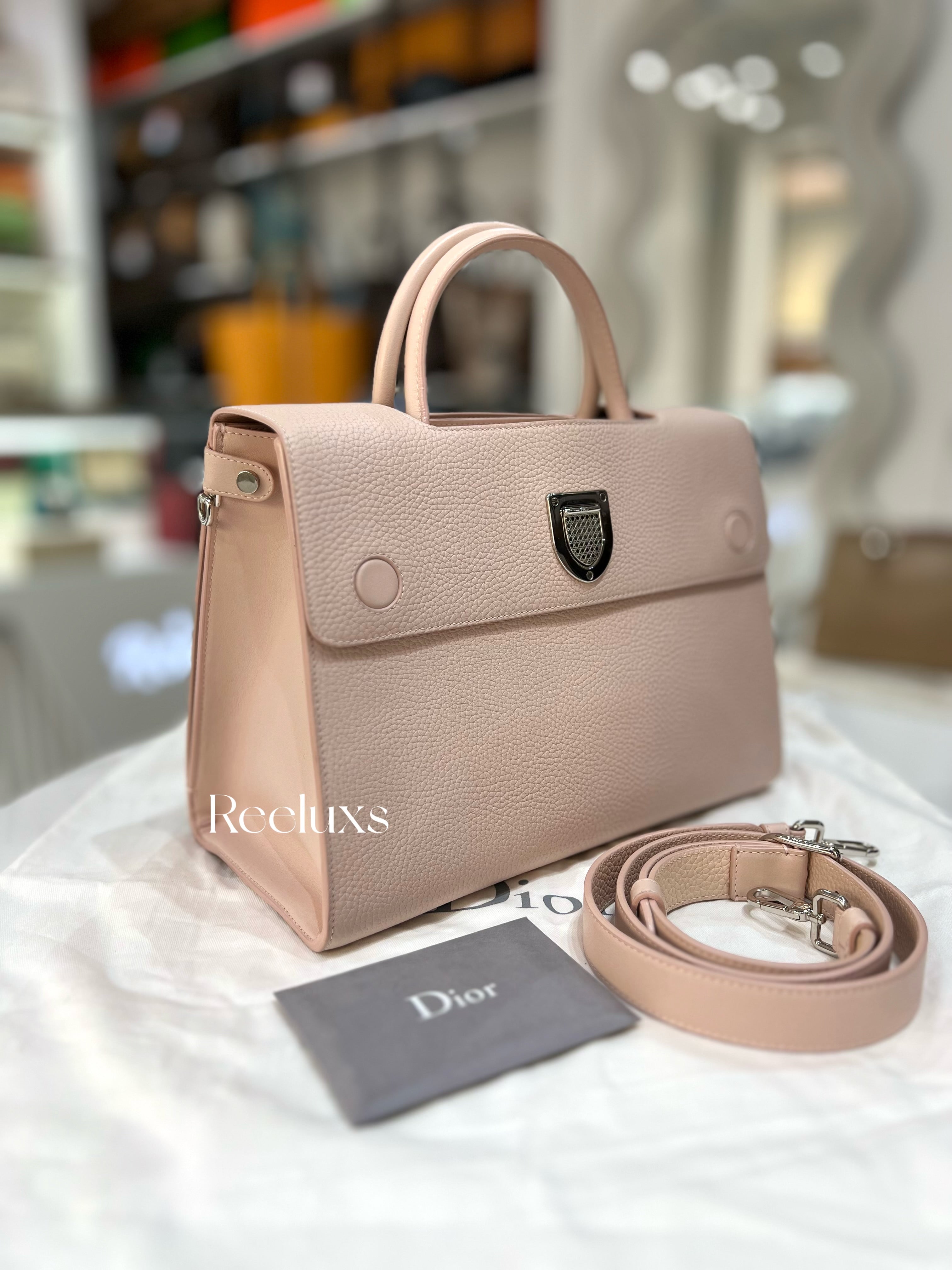CHRISTIAN DIOR Diorever Pale Pink Grained Leather Handbag