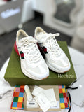 FullSet GUCCI Rhyton Epilogue Sneaker - White / Red Textile- Men's Shoes Size 11