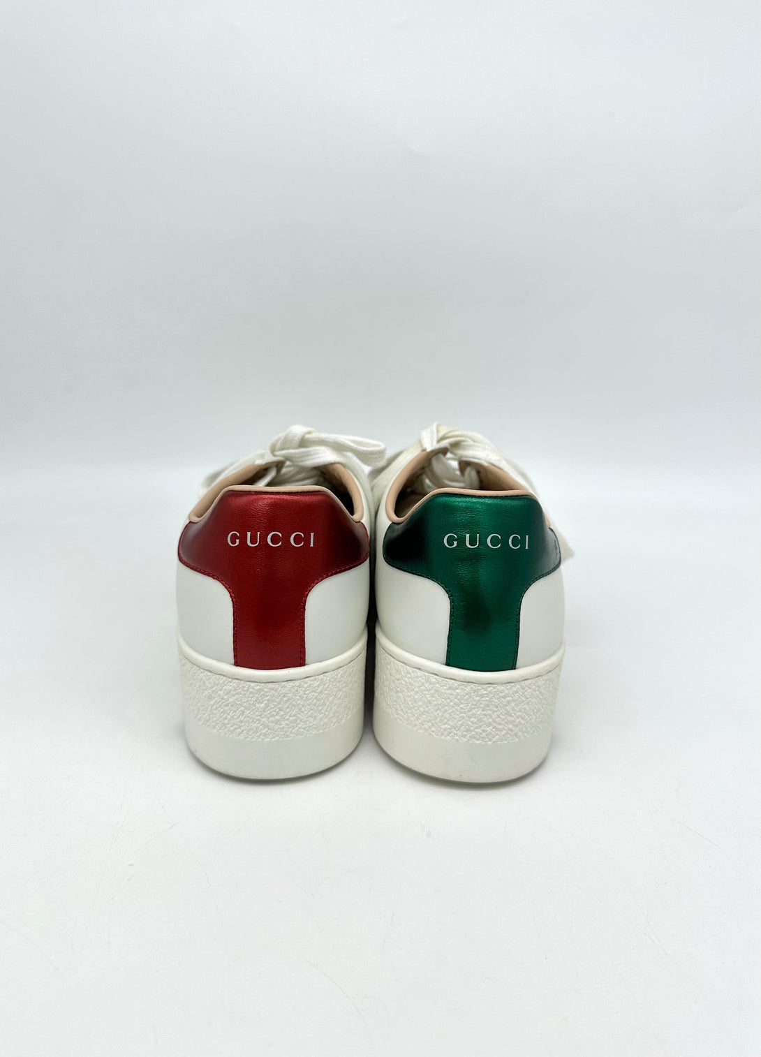 GUCCI White Leather Embroidered Bee Ace Platform Sneakers Size 39 - Reeluxs 