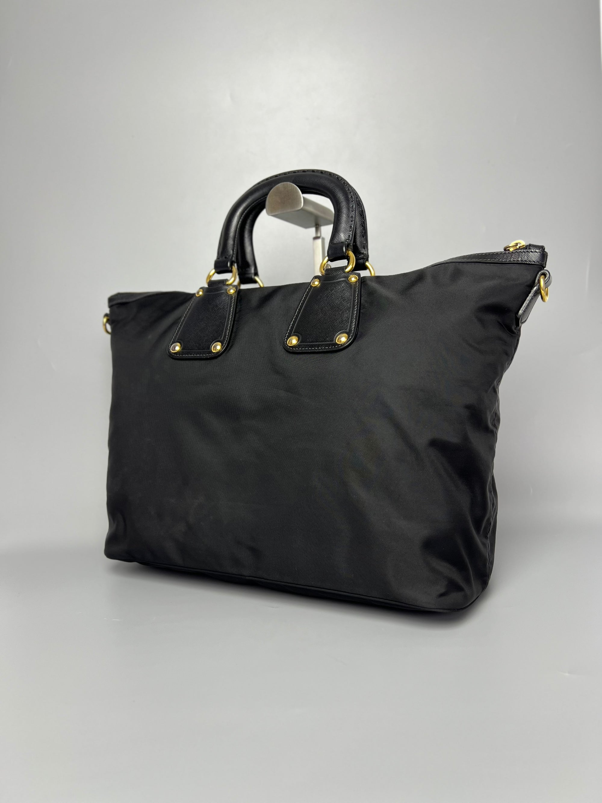 PRADA Black Tessuto Nylon Tote Bag