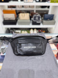BALENCIAGA Everyday Belt Bag in Crocodile-Embossed Leather