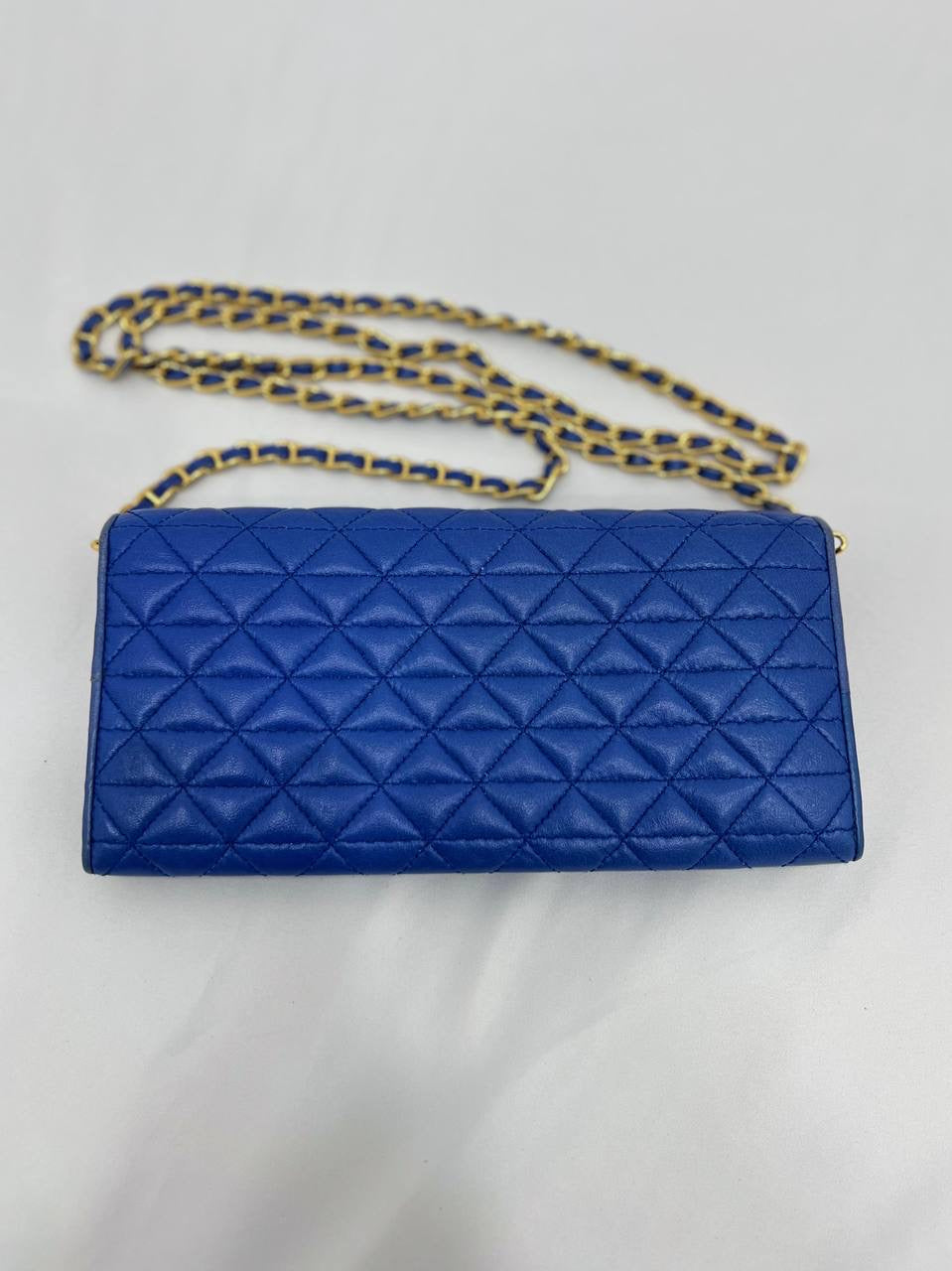 PRADA Mini Sling Bag In Blue Leather