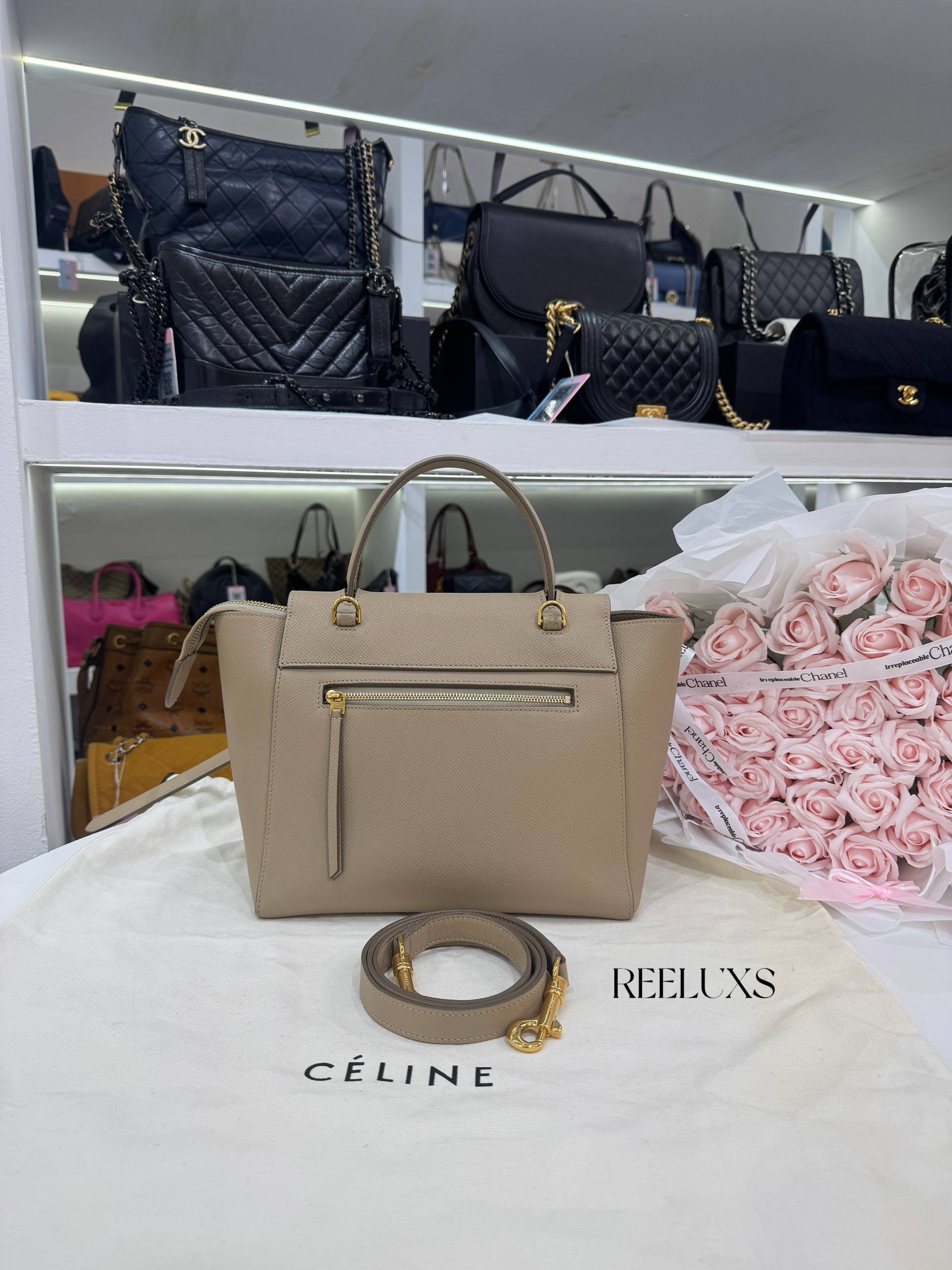 CELINE Belt Bag Micro Calf Light Taupe Hand Bag